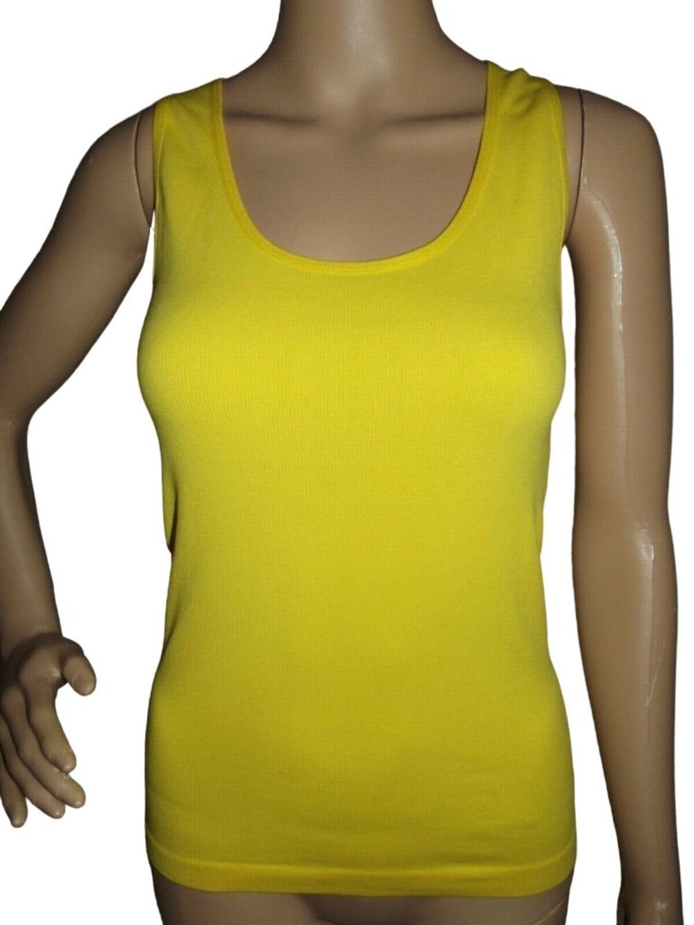 SOFRA Seamless Tank OS one-size Yellow Racerback Ribbed